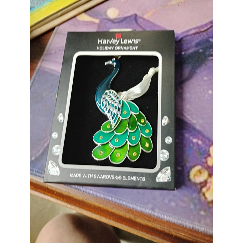 Regent Square Jeweled Enamel PEACOCK Christmas Ornament‎